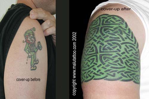  American Sleeve Celtic Tattoo CoverUp 