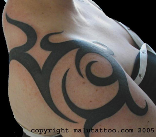 Man with neck tribal Tattoo"